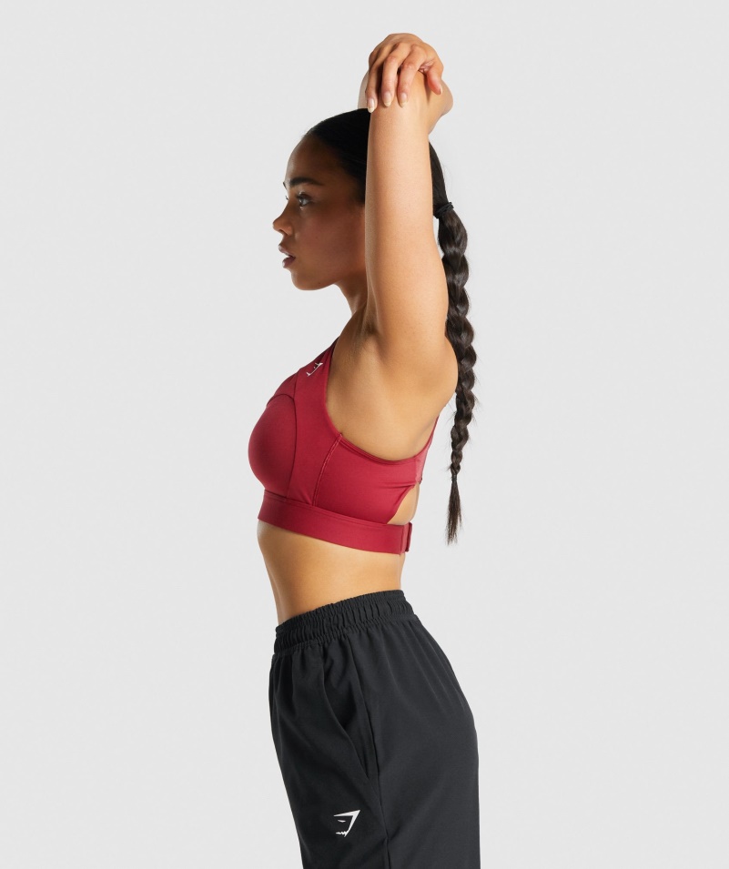 Gymshark Racer Zadná športová Podprsenka Bordová
