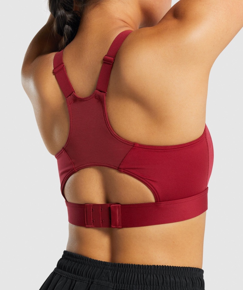 Gymshark Racer Zadná športová Podprsenka Bordová