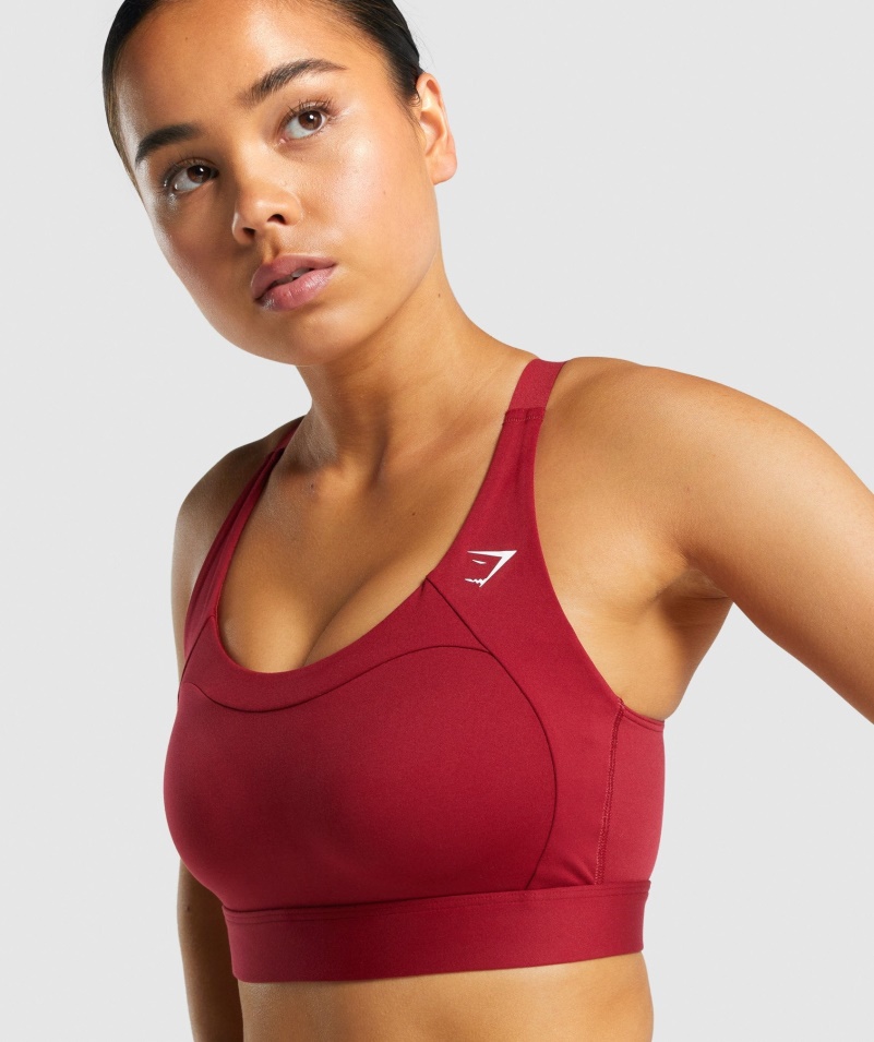 Gymshark Racer Zadná športová Podprsenka Bordová