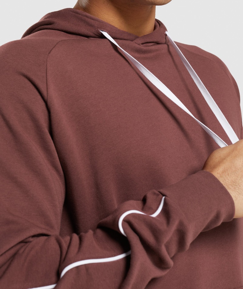 Gymshark Reccess Mikina S Kapucňou Cherry Hnedo-biela