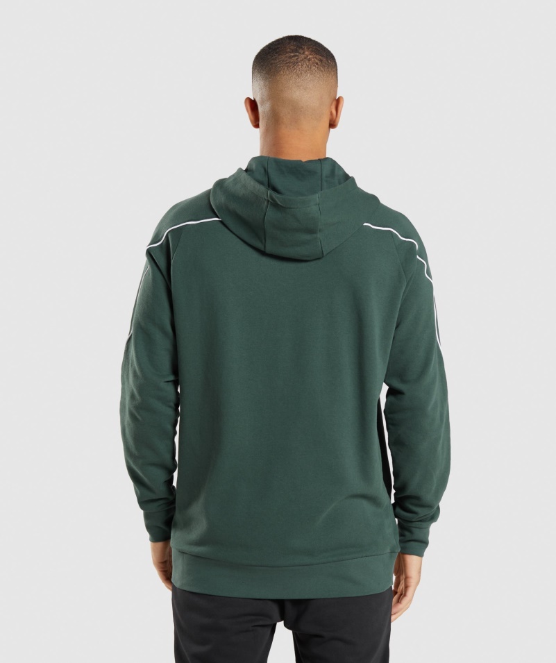 Gymshark Reccess Mikina S Kapucňou Obsidián Zeleno-biela