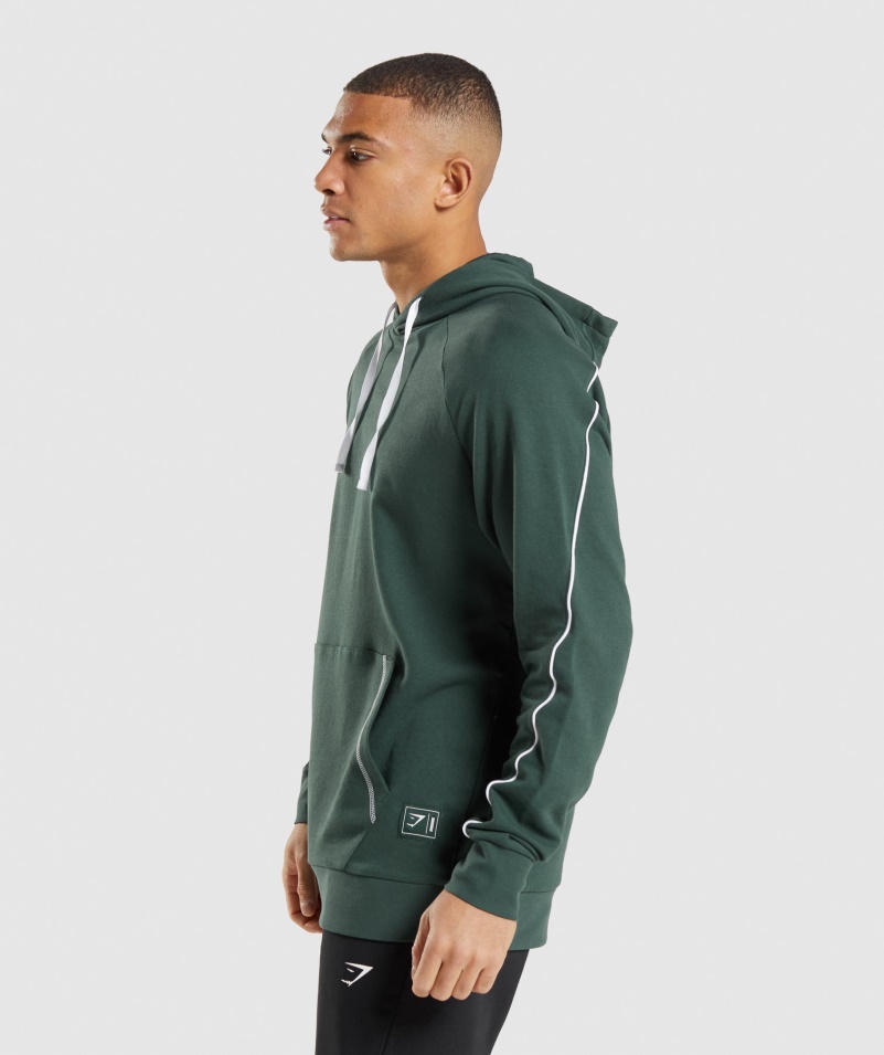 Gymshark Reccess Mikina S Kapucňou Obsidián Zeleno-biela