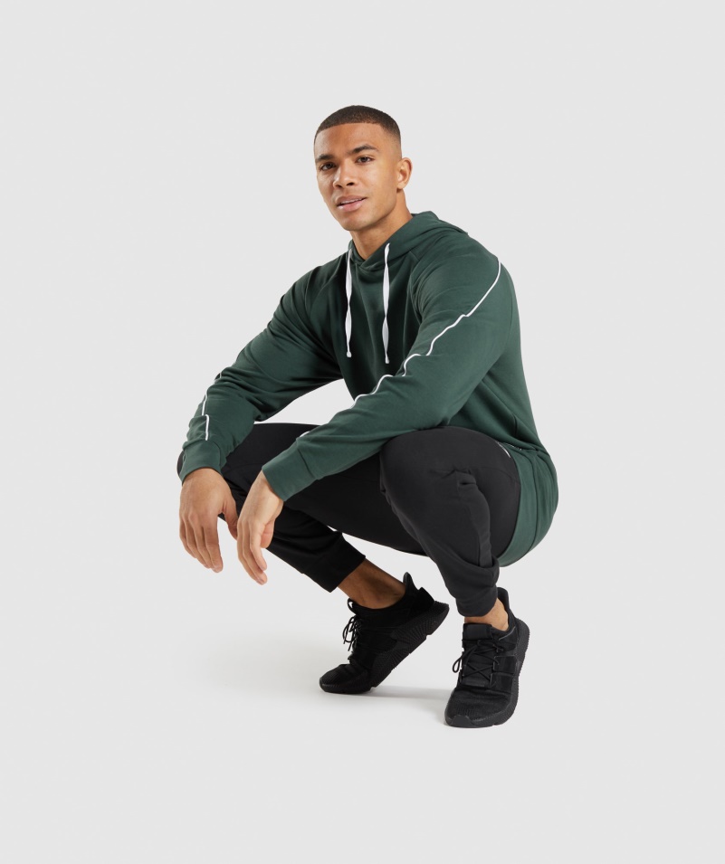 Gymshark Reccess Mikina S Kapucňou Obsidián Zeleno-biela