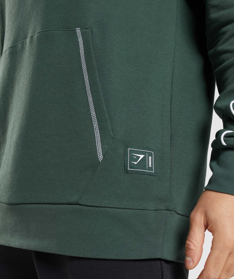 Gymshark Reccess Mikina S Kapucňou Obsidián Zeleno-biela