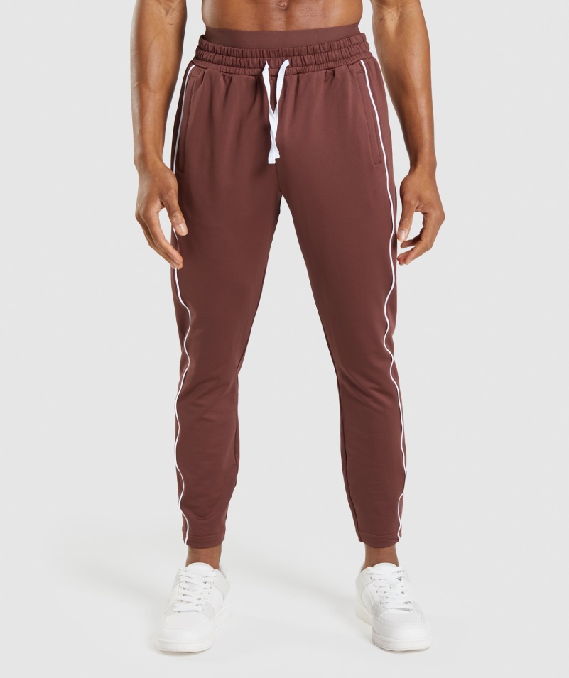 Gymshark Reccess Joggers Cherry Hnedo-biele
