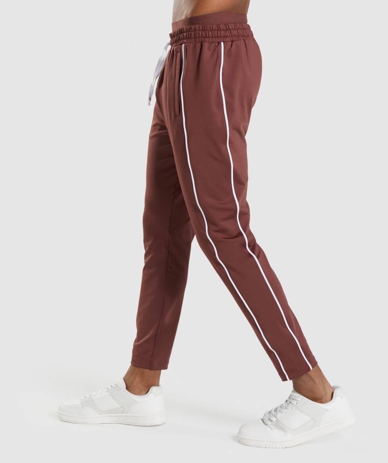 Gymshark Reccess Joggers Cherry Hnedo-biele