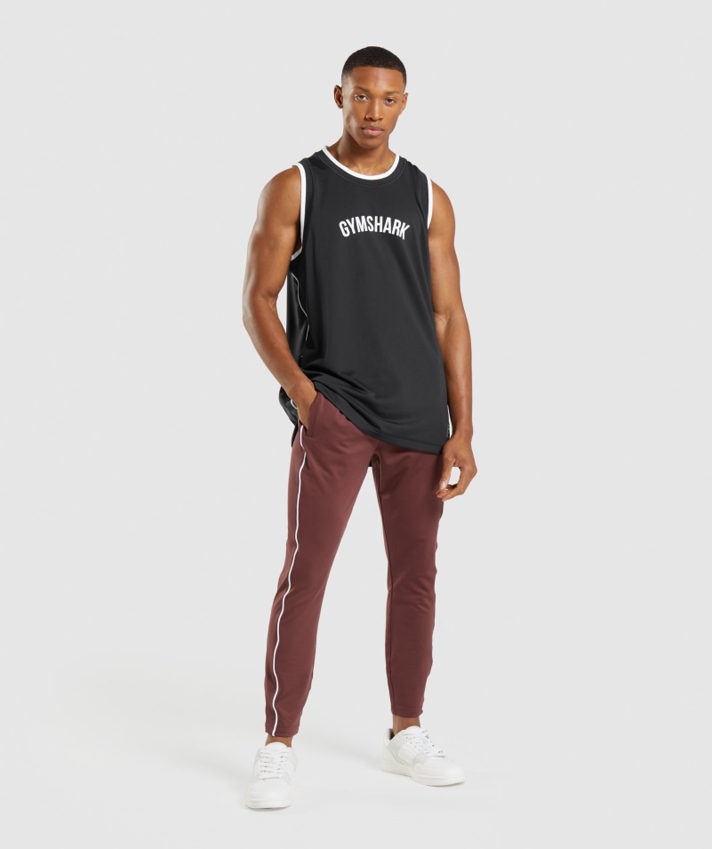 Gymshark Reccess Joggers Cherry Hnedo-biele