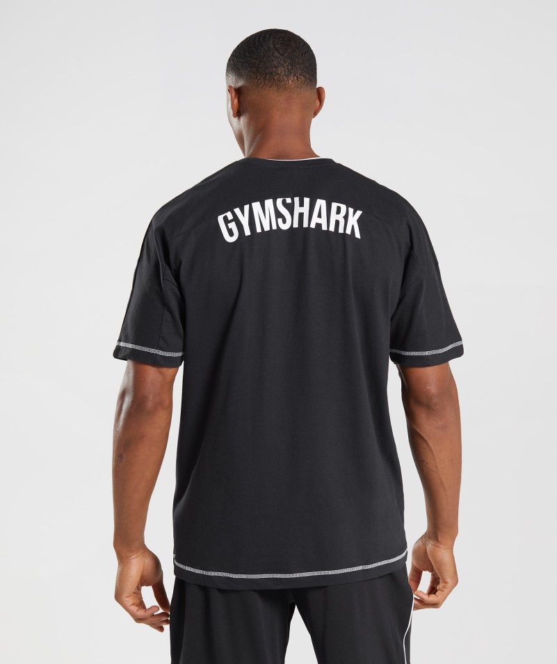 Gymshark Reccess Tričko čierno-biele