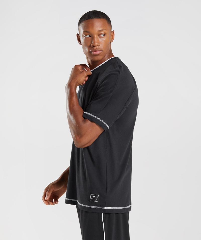 Gymshark Reccess Tričko čierno-biele