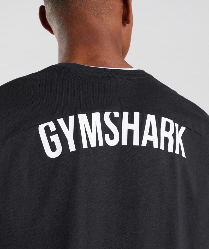 Gymshark Reccess Tričko čierno-biele