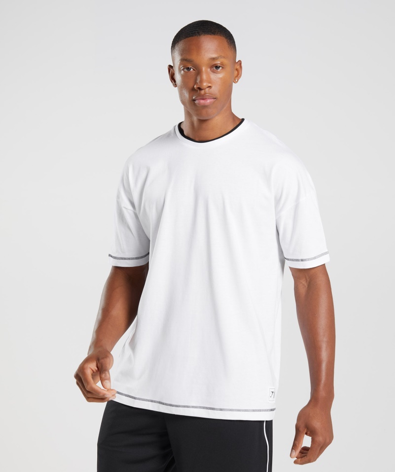 Gymshark Reccess Tričko Bielo-čierne