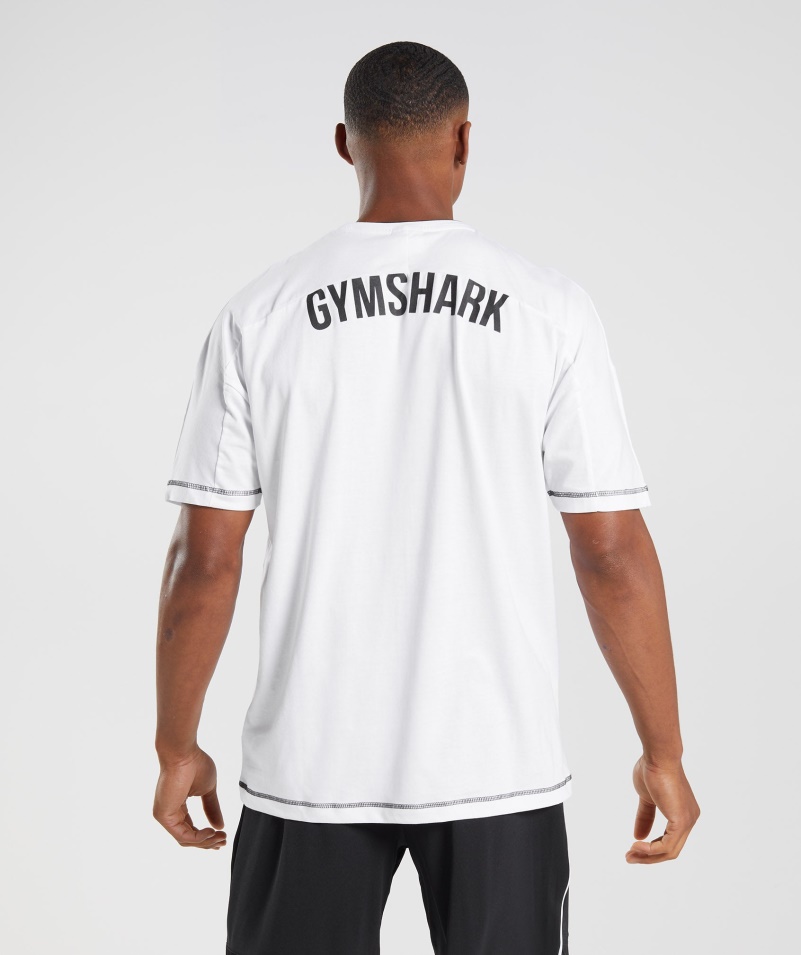 Gymshark Reccess Tričko Bielo-čierne