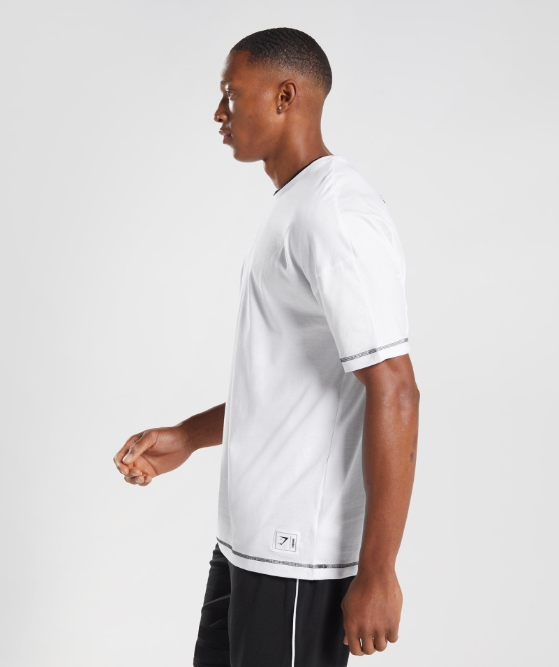 Gymshark Reccess Tričko Bielo-čierne