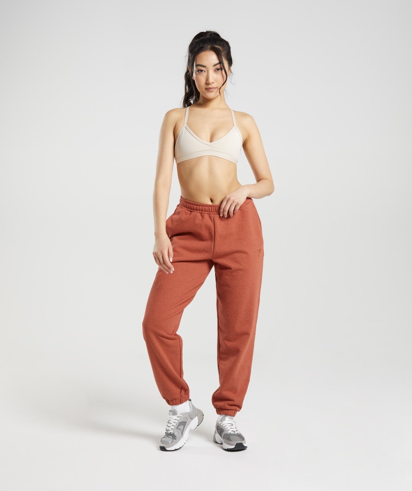Gymshark Rest Day Potenie Joggers škorica Hnedá Marl