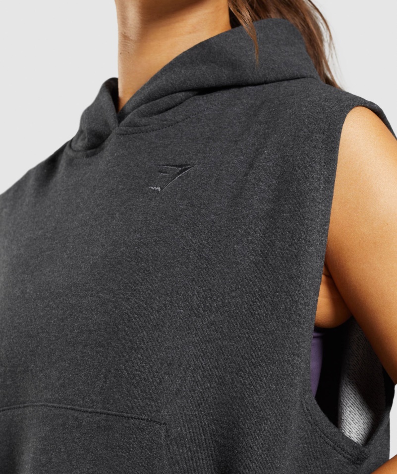 Gymshark Rest Day Mikina Bez Rukávov Black Core Marl
