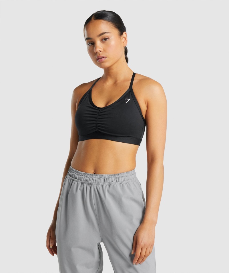 Gymshark Ruched športová Podprsenka čierna