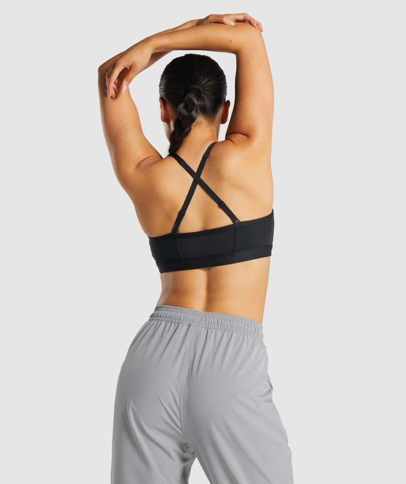 Gymshark Ruched športová Podprsenka čierna