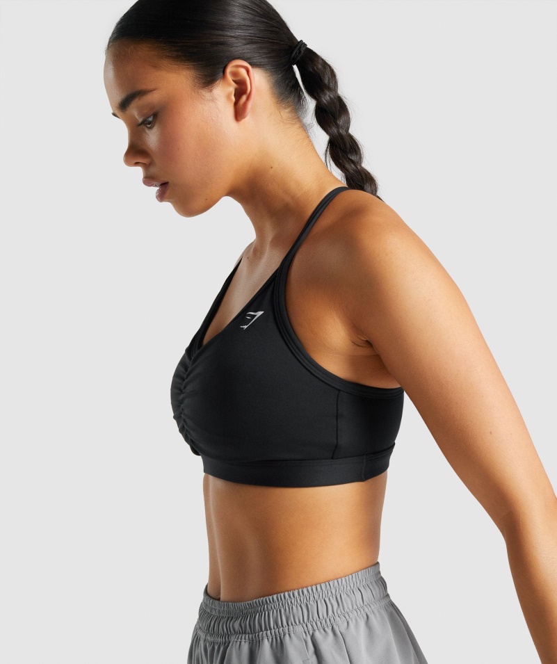 Gymshark Ruched športová Podprsenka čierna