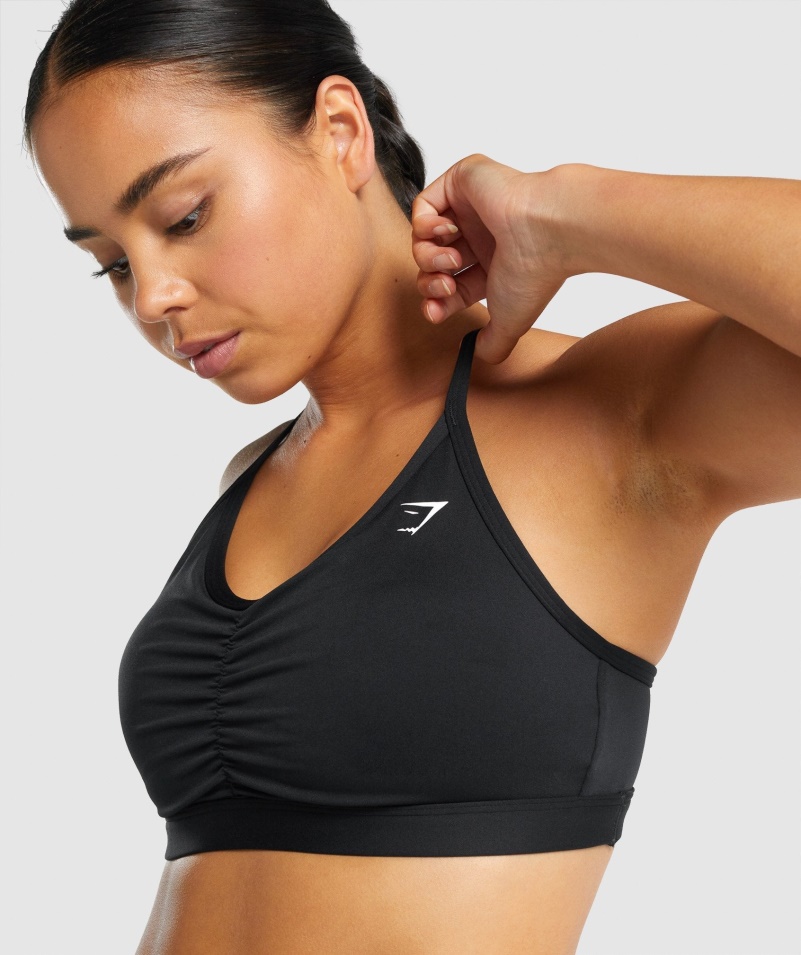 Gymshark Ruched športová Podprsenka čierna