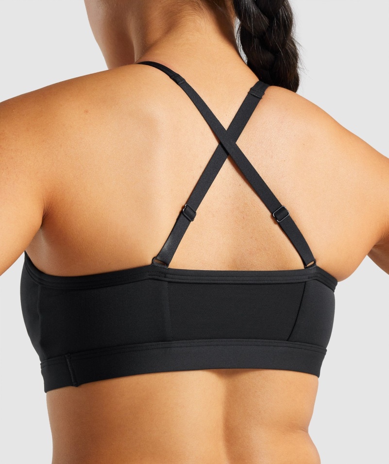 Gymshark Ruched športová Podprsenka čierna