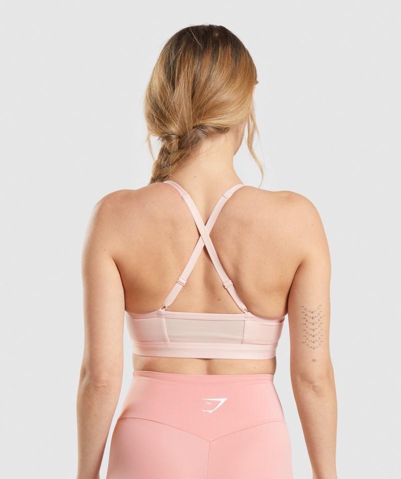 Gymshark Ruched športová Podprsenka Svetloružová
