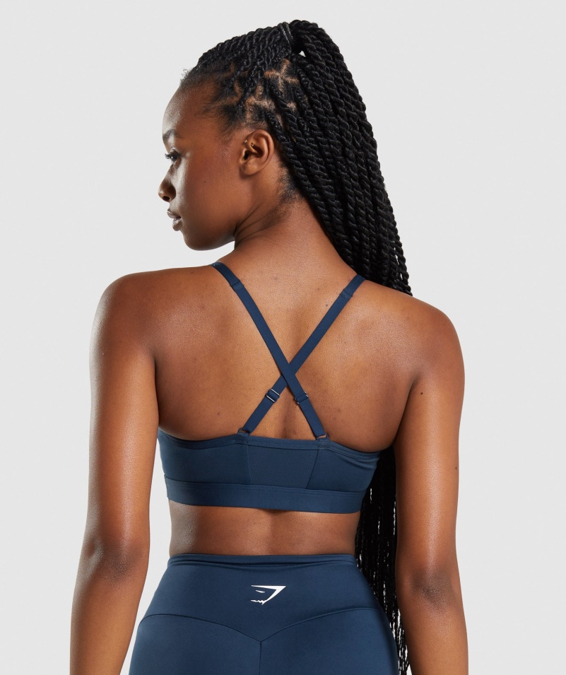Gymshark Ruched športová Podprsenka Námornícka