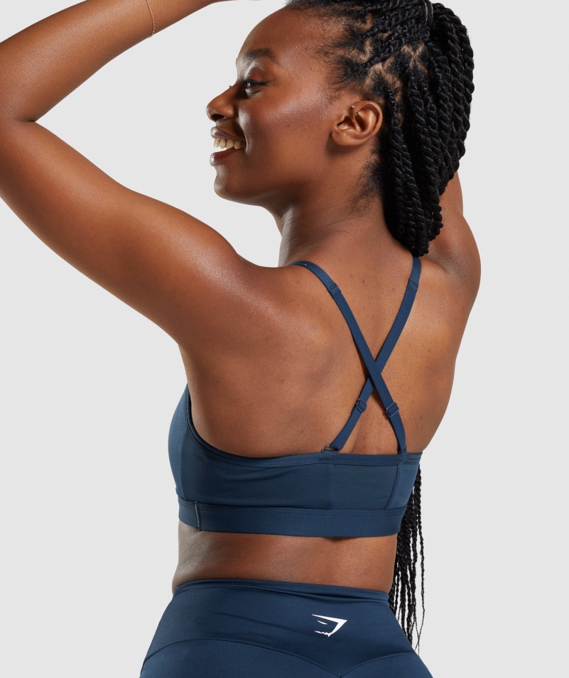 Gymshark Ruched športová Podprsenka Námornícka