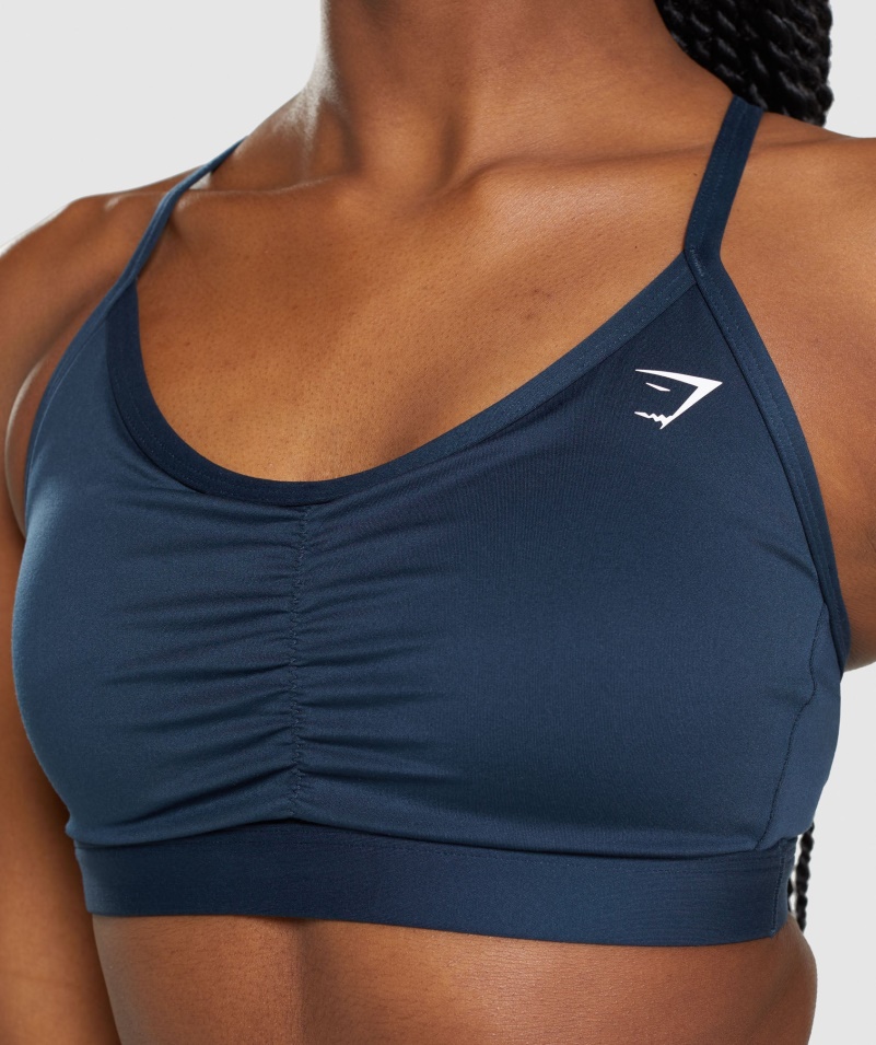 Gymshark Ruched športová Podprsenka Námornícka