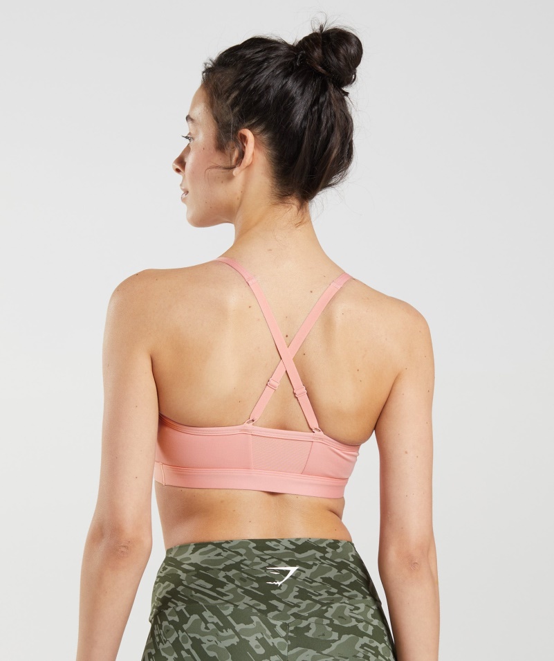 Gymshark Ruched športová Podprsenka Paige Pink