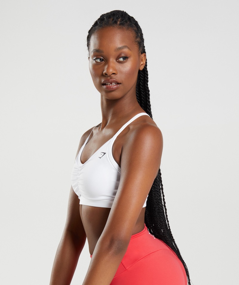 Gymshark Ruched športová Podprsenka Biela