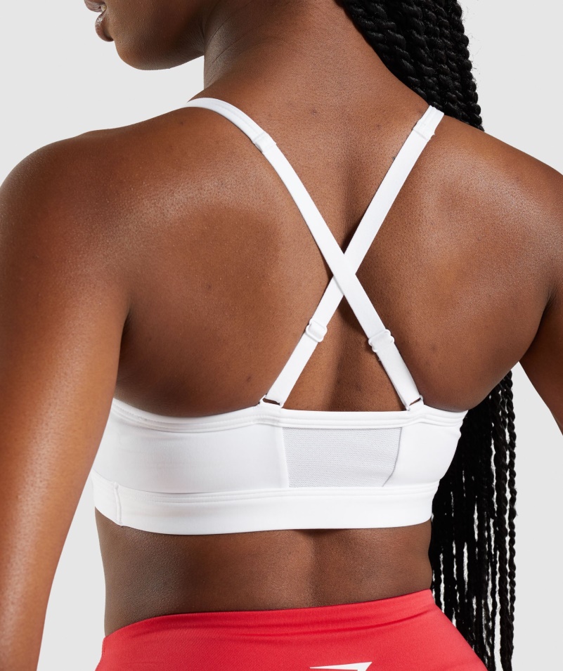 Gymshark Ruched športová Podprsenka Biela