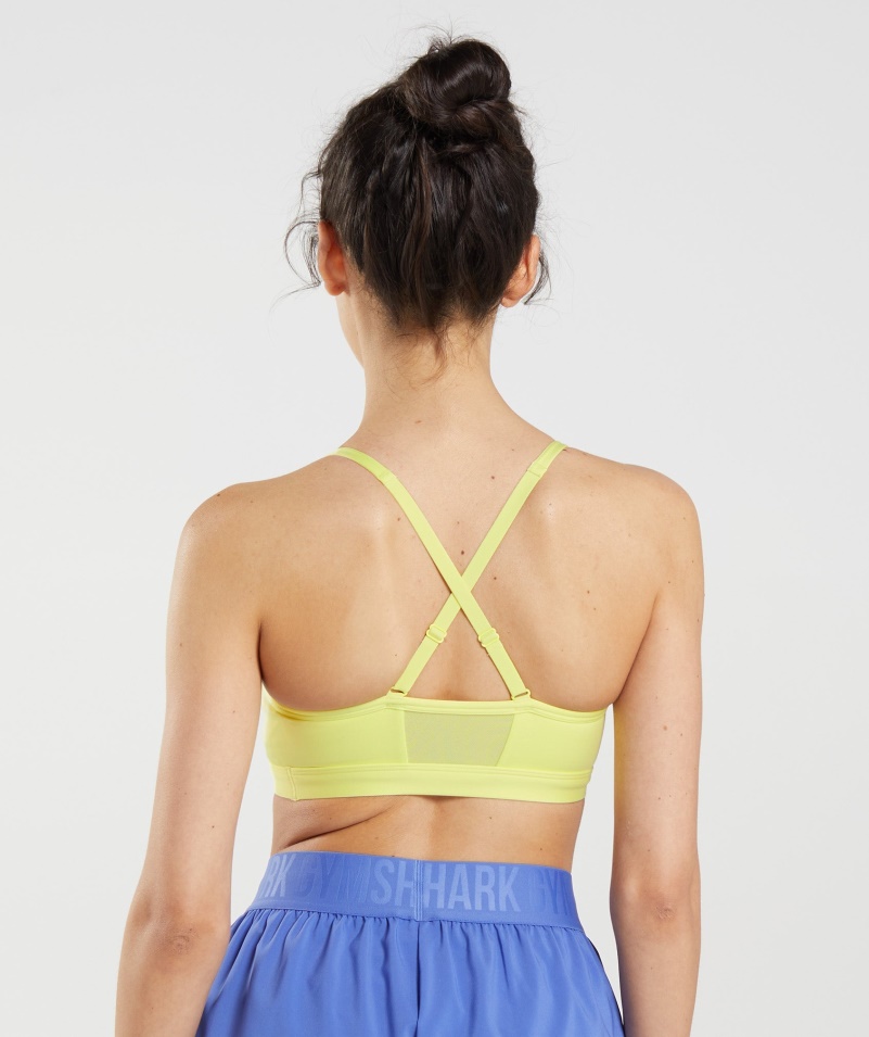 Gymshark Ruched Tréningová športová Podprsenka Svetluška Zelená