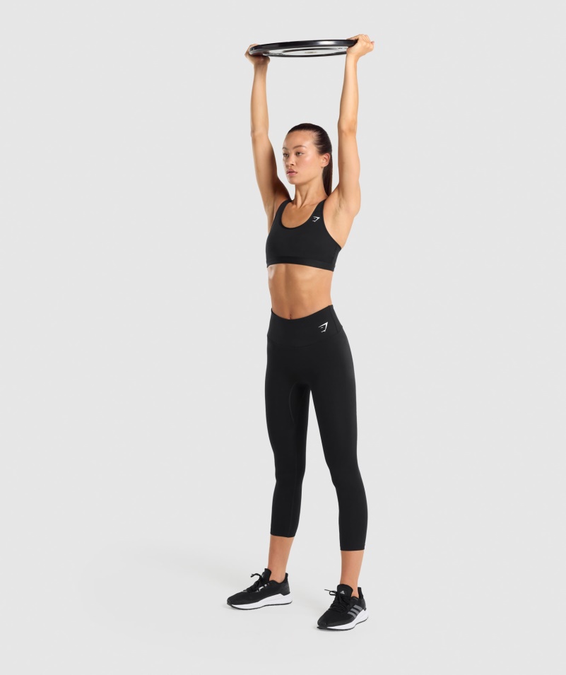 športová Podprsenka Gymshark S Lopatkou Okolo Krku čierna