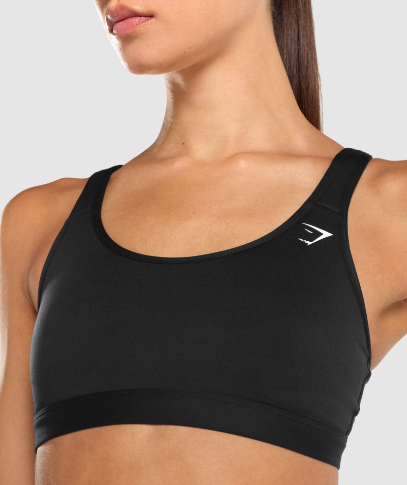 športová Podprsenka Gymshark S Lopatkou Okolo Krku čierna