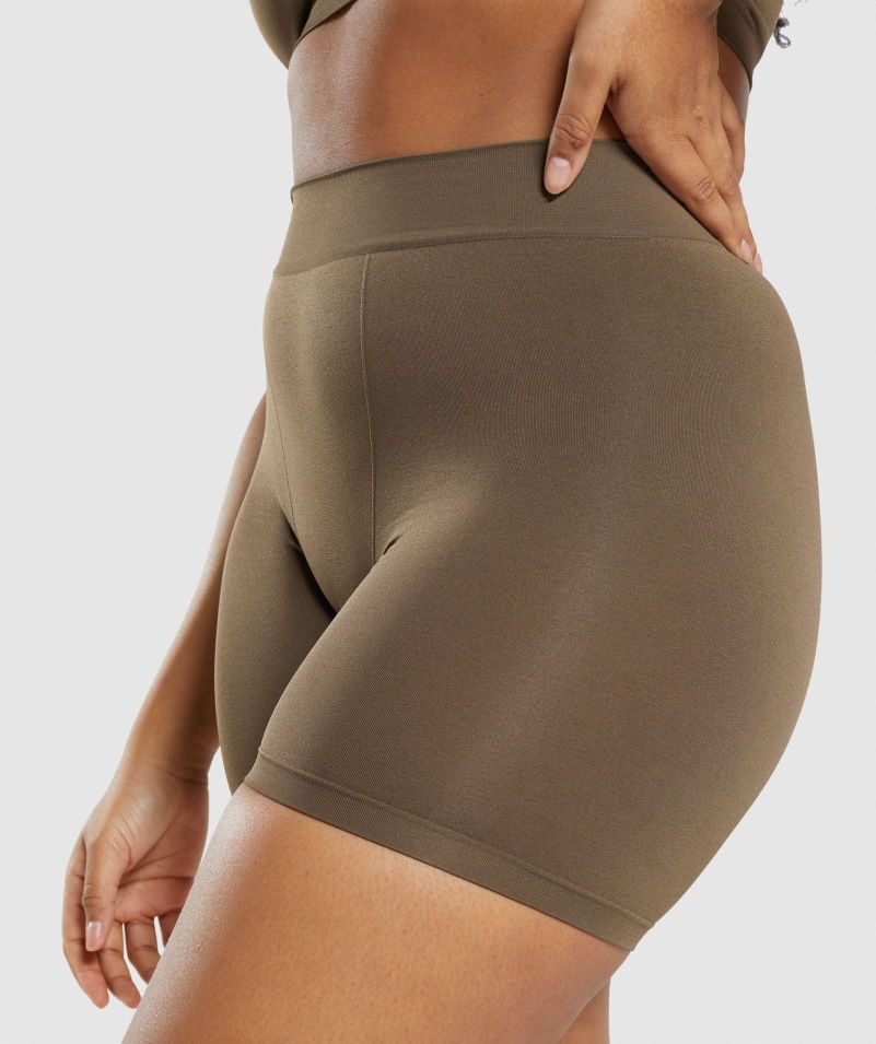 Gymshark Bezšvové Boxerky Orechová Hnedá