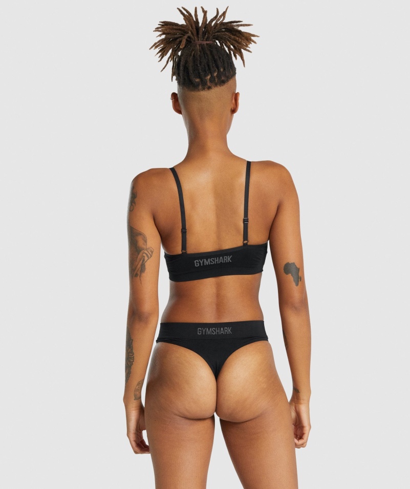 Gymshark Bezšvové Nízke Bralette čierne