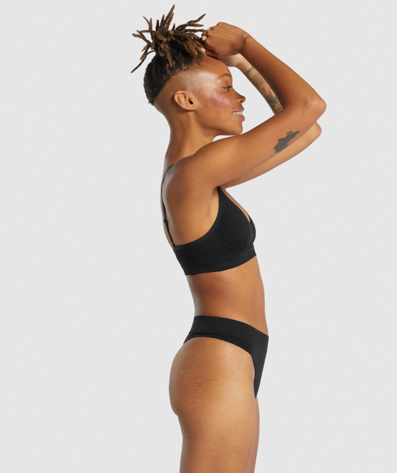 Gymshark Bezšvové Nízke Bralette čierne