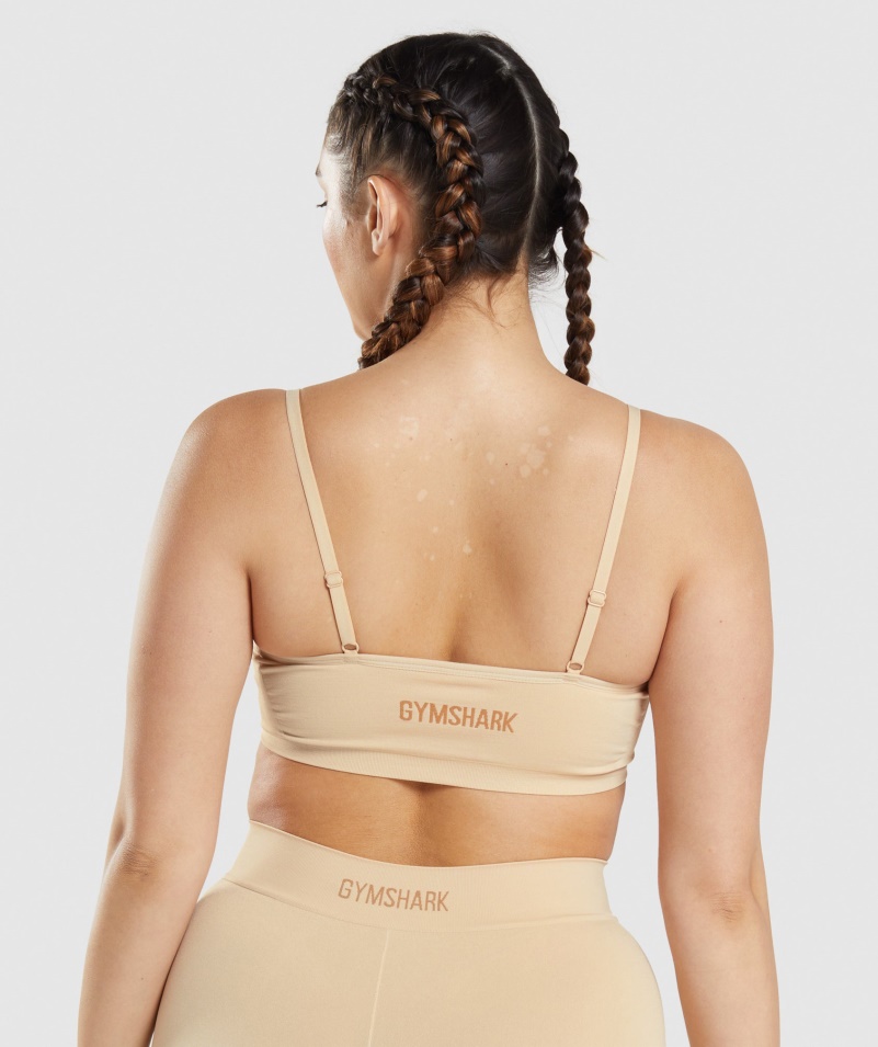 Gymshark Bezšvový Bralette Plavý Svetlohnedý