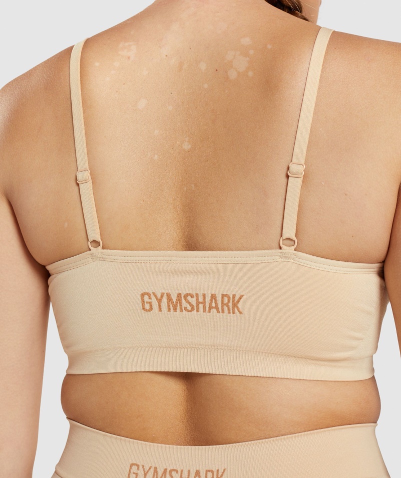 Gymshark Bezšvový Bralette Plavý Svetlohnedý