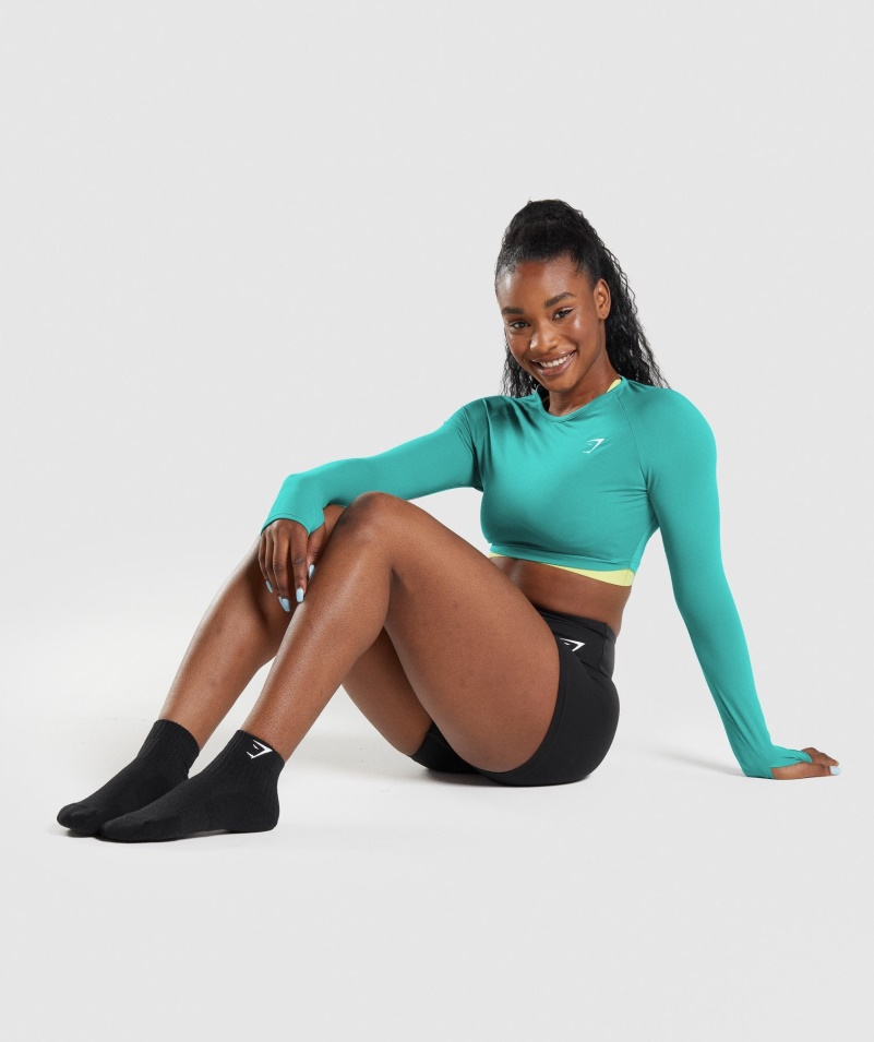 Gymshark Sharkhead Vyšívané štvrtkové Ponožky 2pk čierne