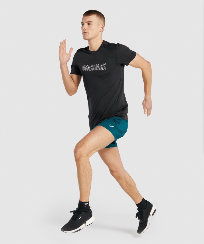 Gymshark Sharkhead Vyšívané štvrtkové Ponožky 2pk čierne