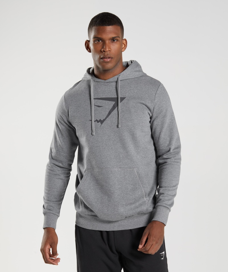 Gymshark Sharkhead Mikina S Kapucňou Charcoal Grey Marl