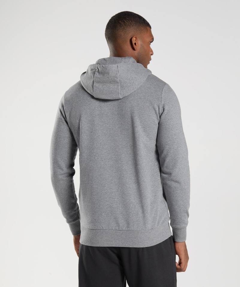 Gymshark Sharkhead Mikina S Kapucňou Charcoal Grey Marl