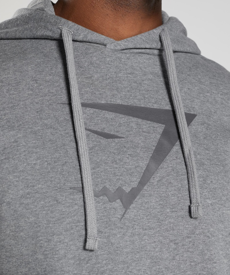 Gymshark Sharkhead Mikina S Kapucňou Charcoal Grey Marl