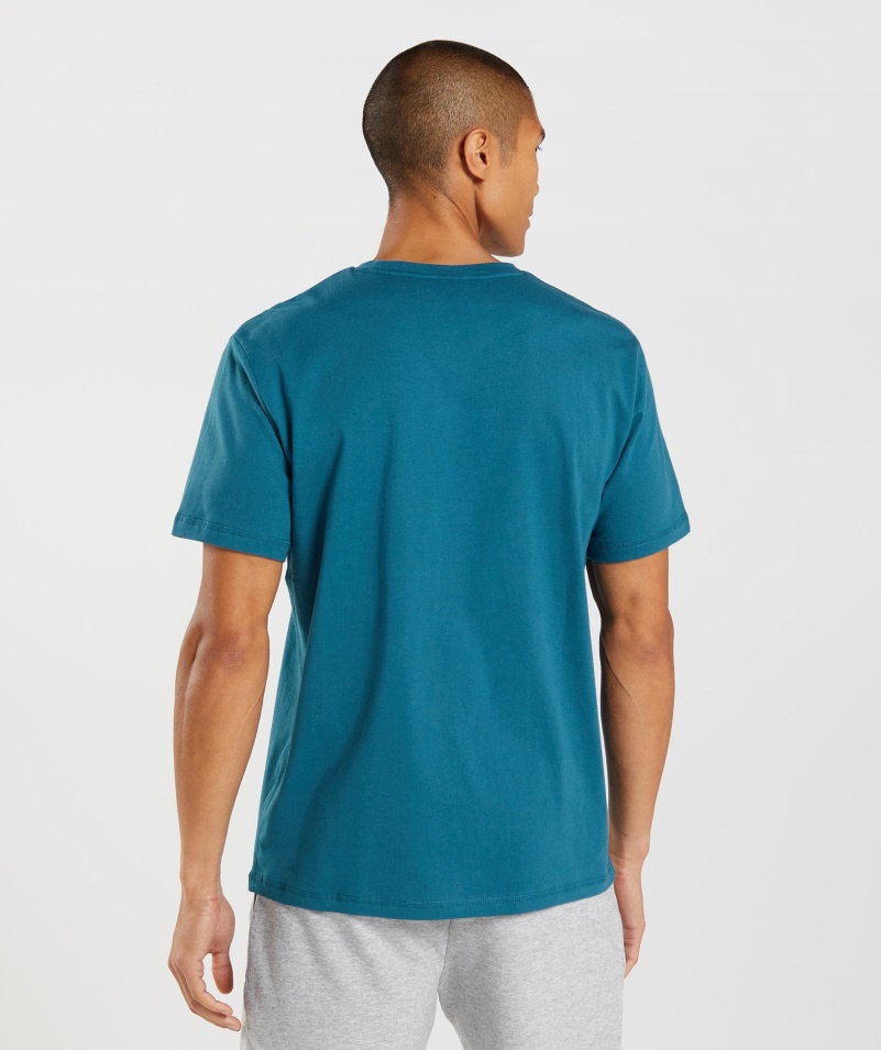 Gymshark Sharkhead Tričko S Výplňou Atlantic Blue
