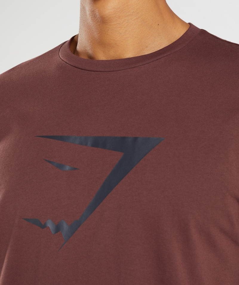 Tričko S Výplňou Sharkhead Gymshark čerešňovo Hnedé