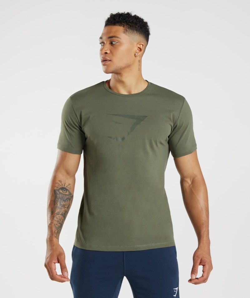 Gymshark Sharkhead Výplň Tričko Jadro Olivové