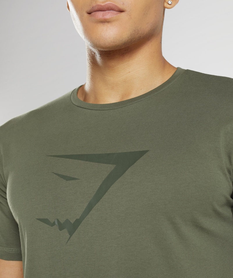 Gymshark Sharkhead Výplň Tričko Jadro Olivové