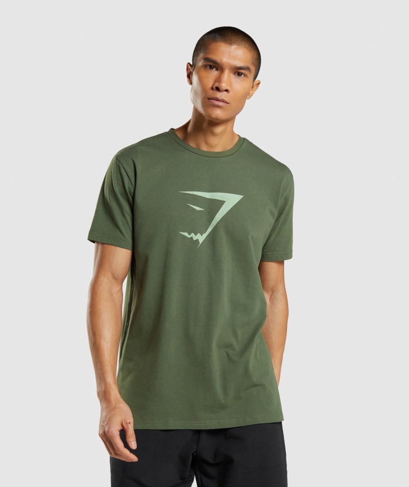 Gymshark Sharkhead Tričko S Výplňou Zelené