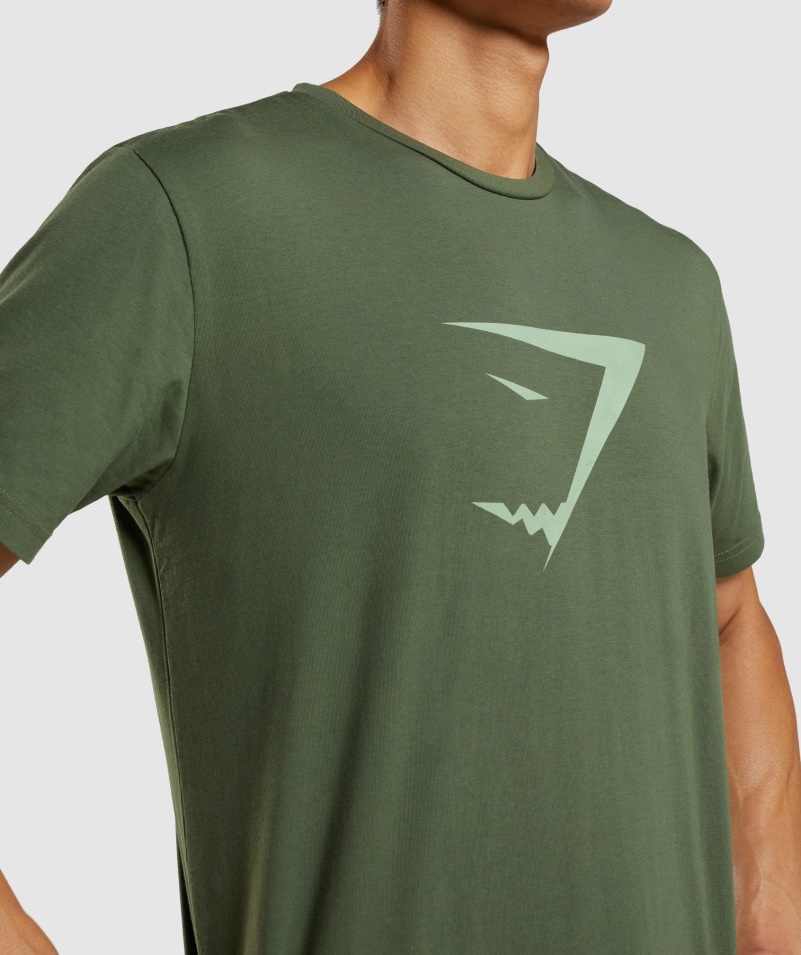 Gymshark Sharkhead Tričko S Výplňou Zelené